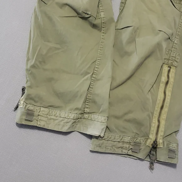 Abercrombie and Fitch Vintage Army Green Paratroop Cargo Pants Men' Size Medium - Picture 8 of 17